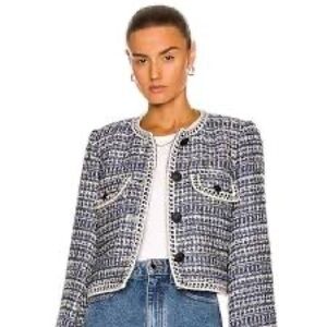 Christian Lacroix White and Blue Tweed Blazer